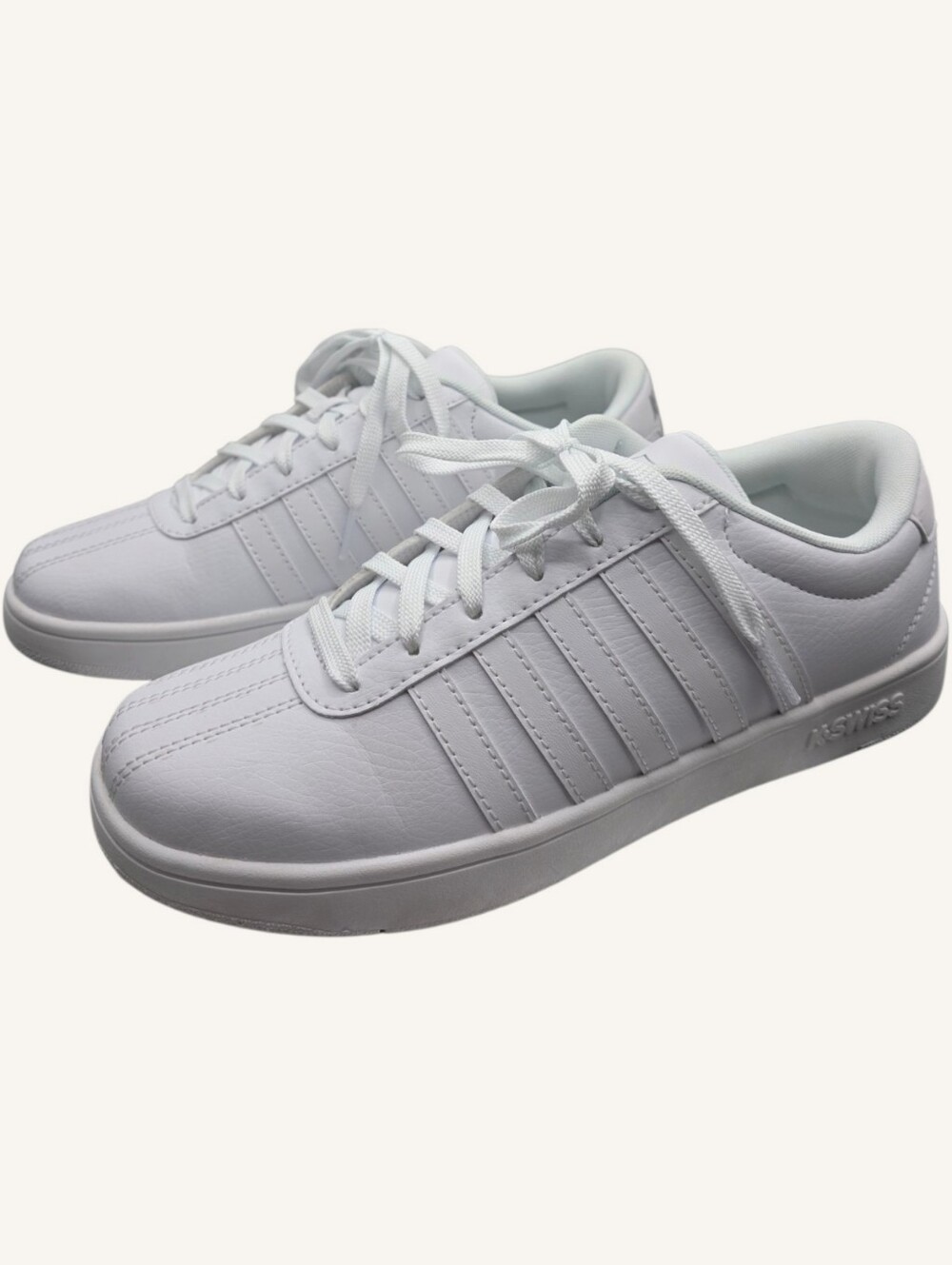 K-Swiss Court Open Stripes White Sneakers Women’s Size 9M NIB